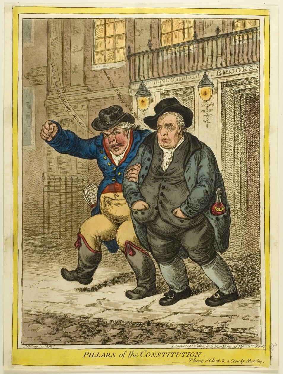 Forfatningens søjler af James Gillray