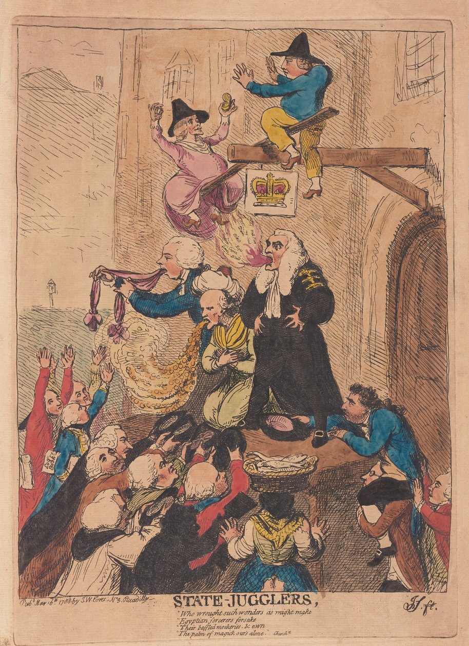 State Jonglører, pub. 1788 (håndfarvet gravering) af James Gillray