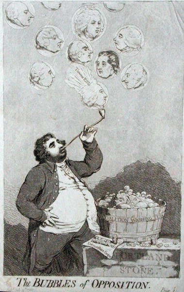 Oppositionens bobler af James Gillray