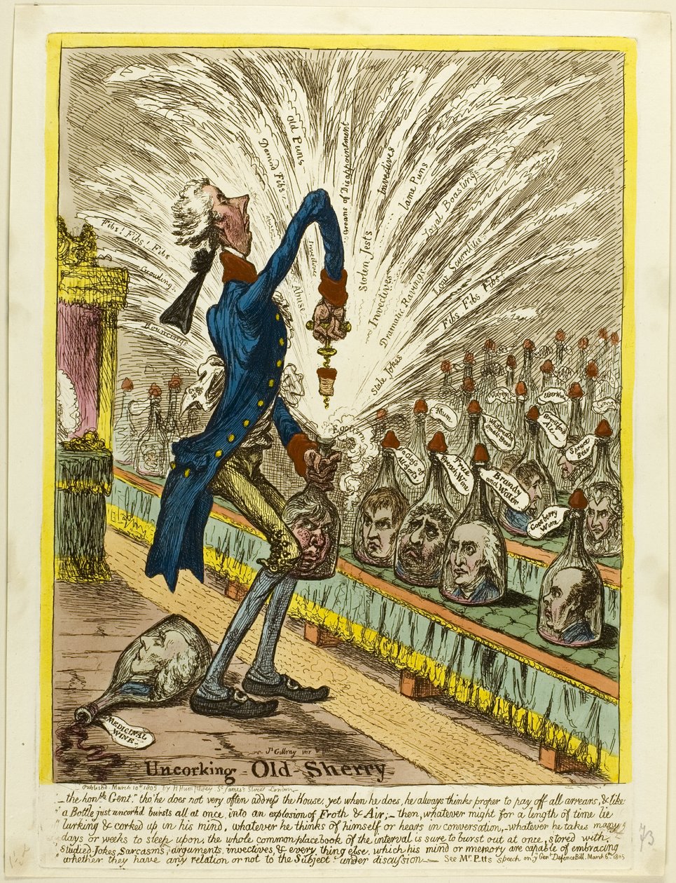 Afpropning af gammel sherry af James Gillray