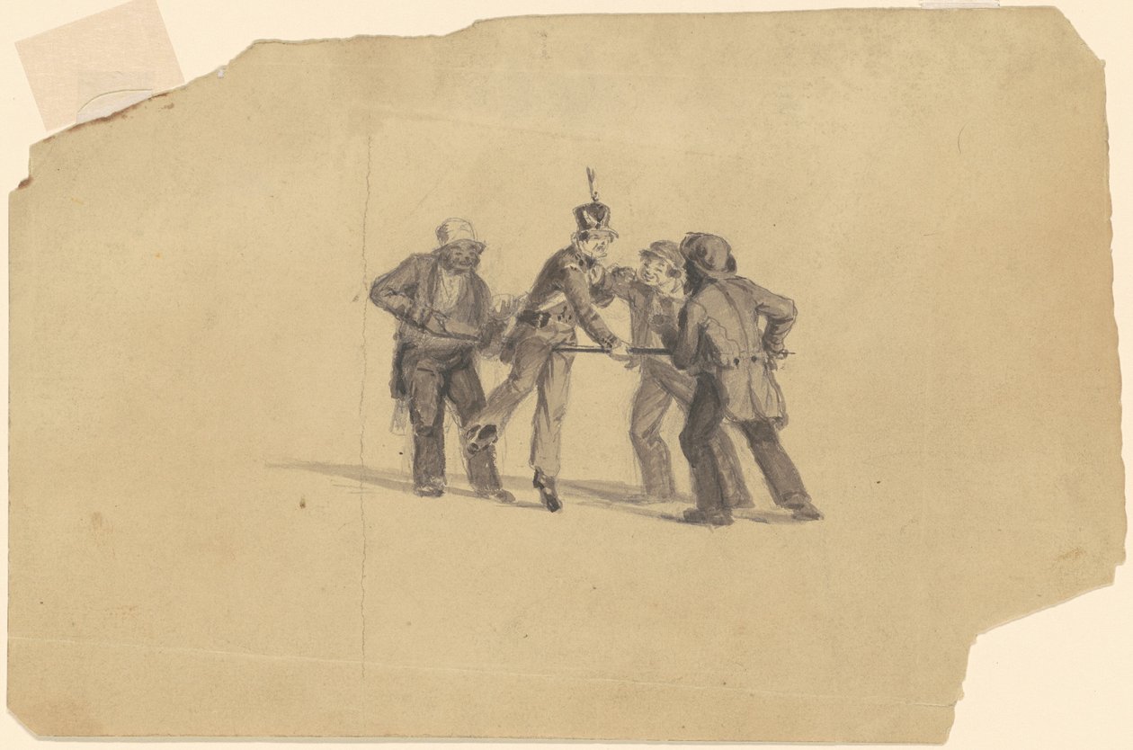 Studie til "Militia Training" [recto] af James Goodwyn Clonney