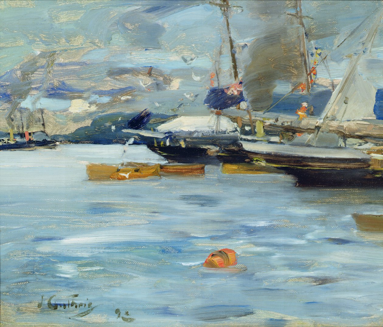 Fortøjede Yachts, Oban, 1893 af James Guthrie