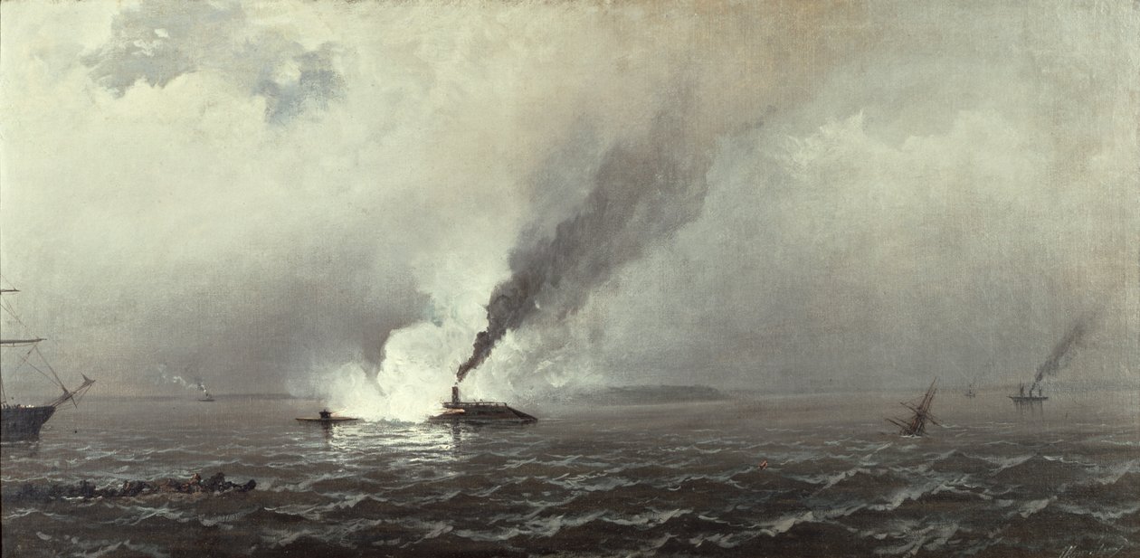 Monitoren og Merrimac, 1874-75 af James Hamilton