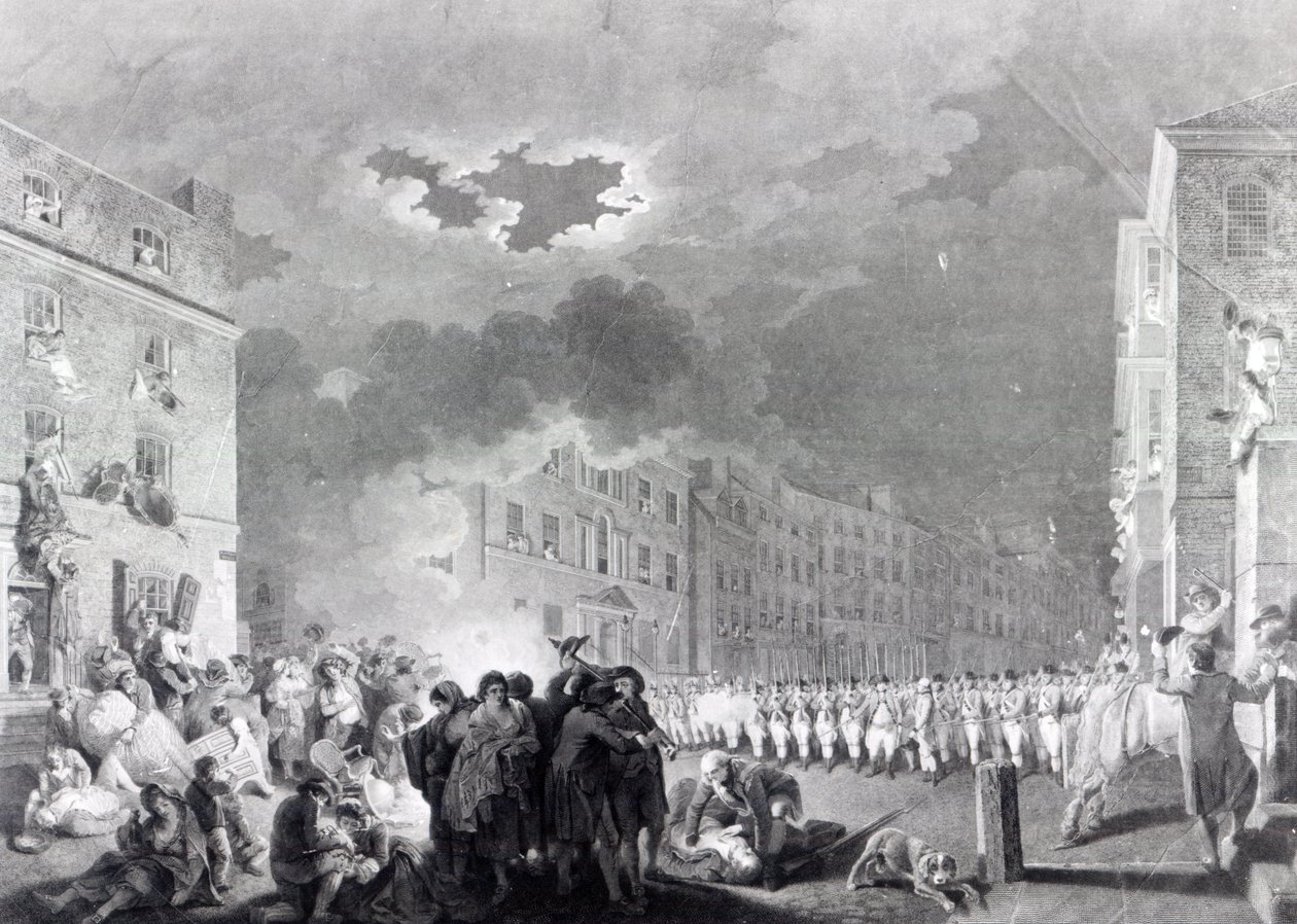 Optøjer i Broad Street, juni 1780 af James Heath