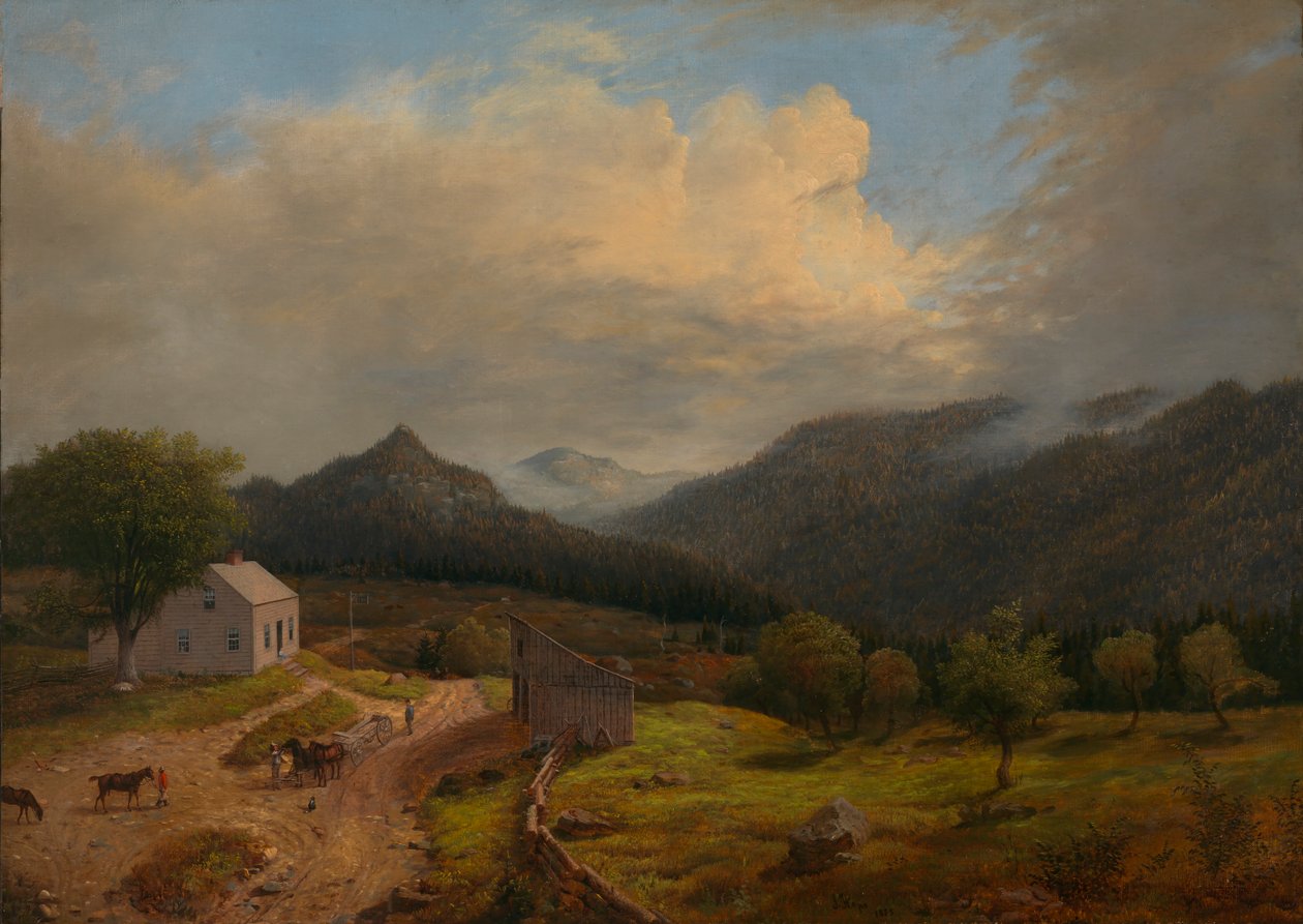 Tavern i New Boston, Vermont, 1855. af James Hope