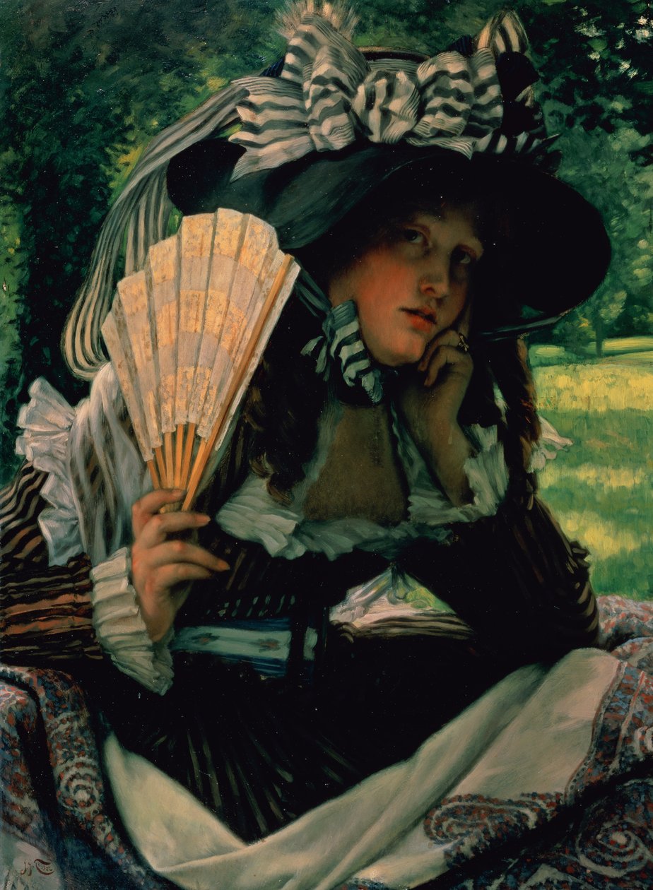 Pige med vifte, ca. 1870-71 af James Jacques Joseph Tissot