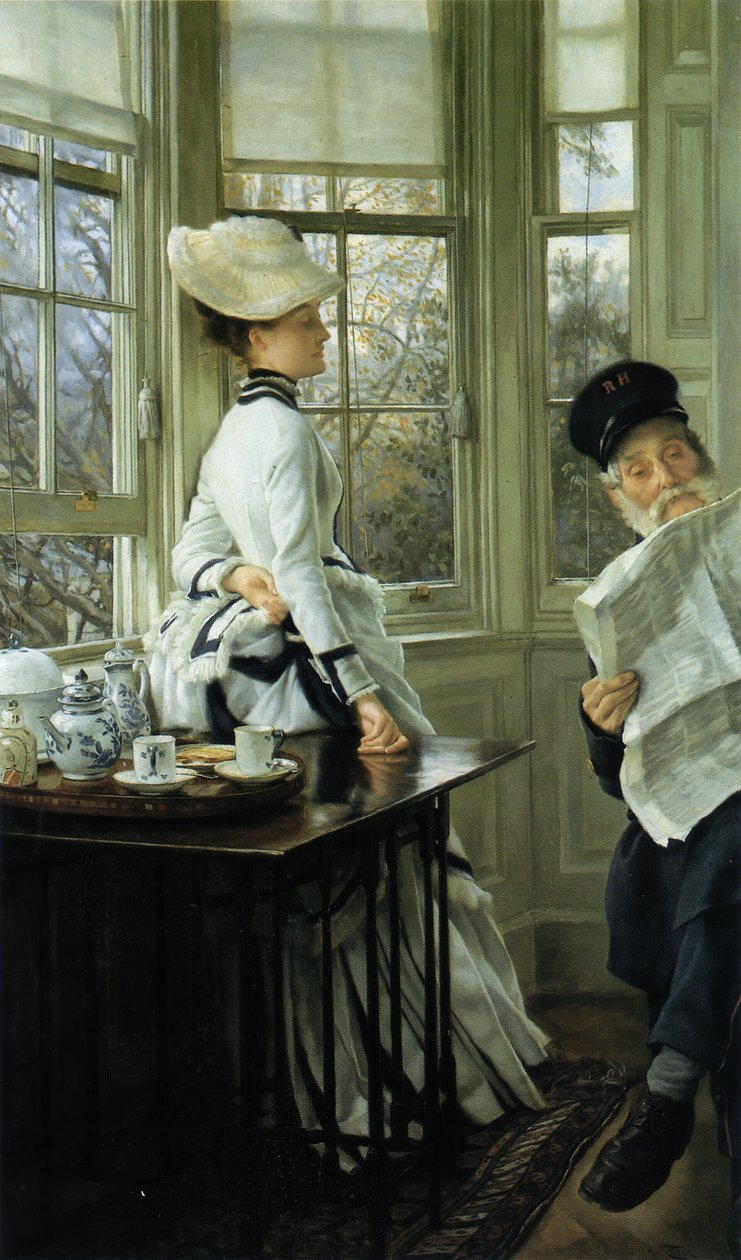 Læser nyhederne, 1874. af James Jacques Joseph Tissot