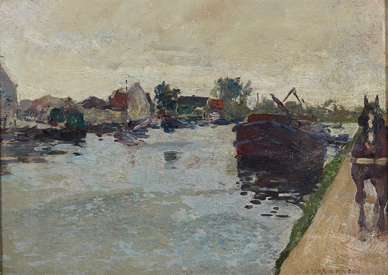 The Tow Path (olie på lærred) af James Kerr Lawson