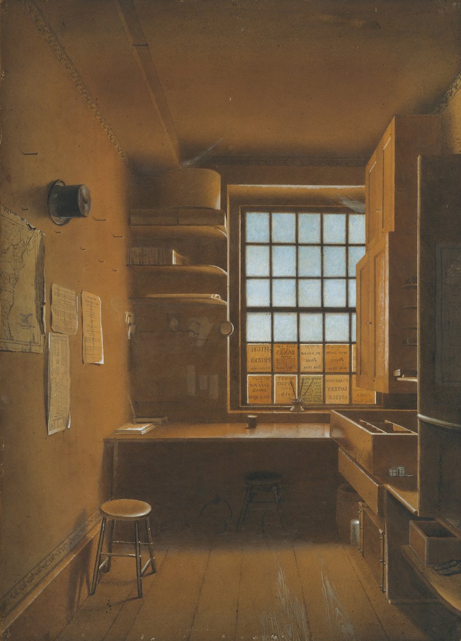 Interiør af et lotteri, 1821. af James Kidder