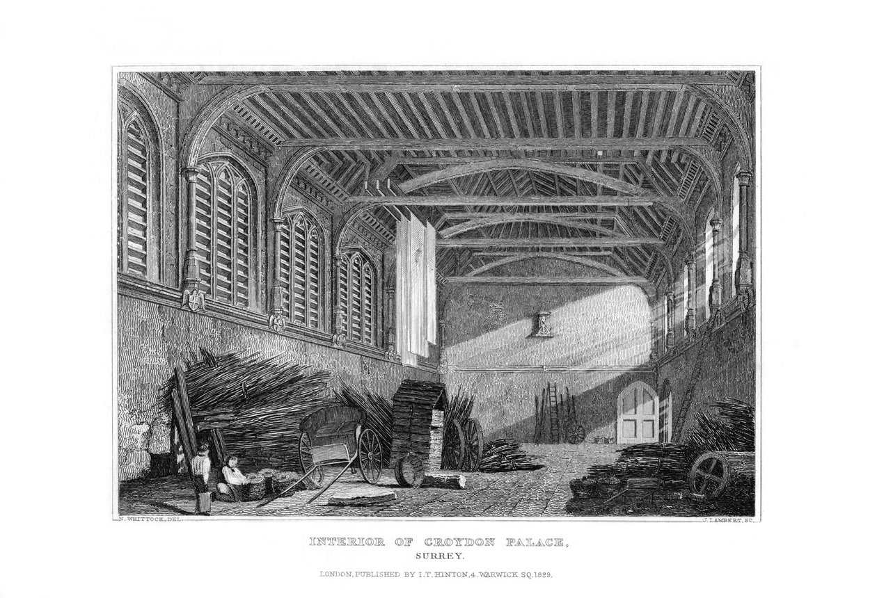 Interiør af Croydon Palace, Surrey, 1829. af James Lambert