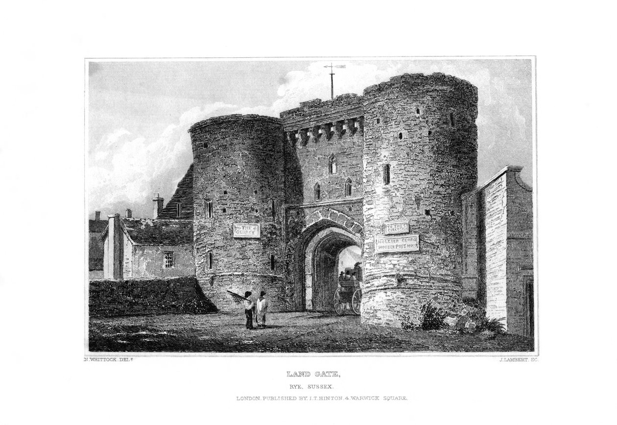 Landporten, Rye, East Sussex, 1829. af James Lambert