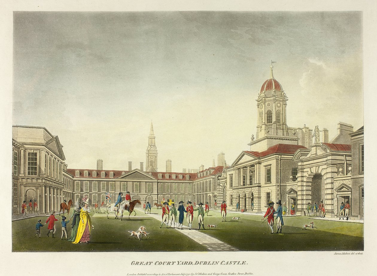 Great Courtyard, Dublin Castle af James Malton