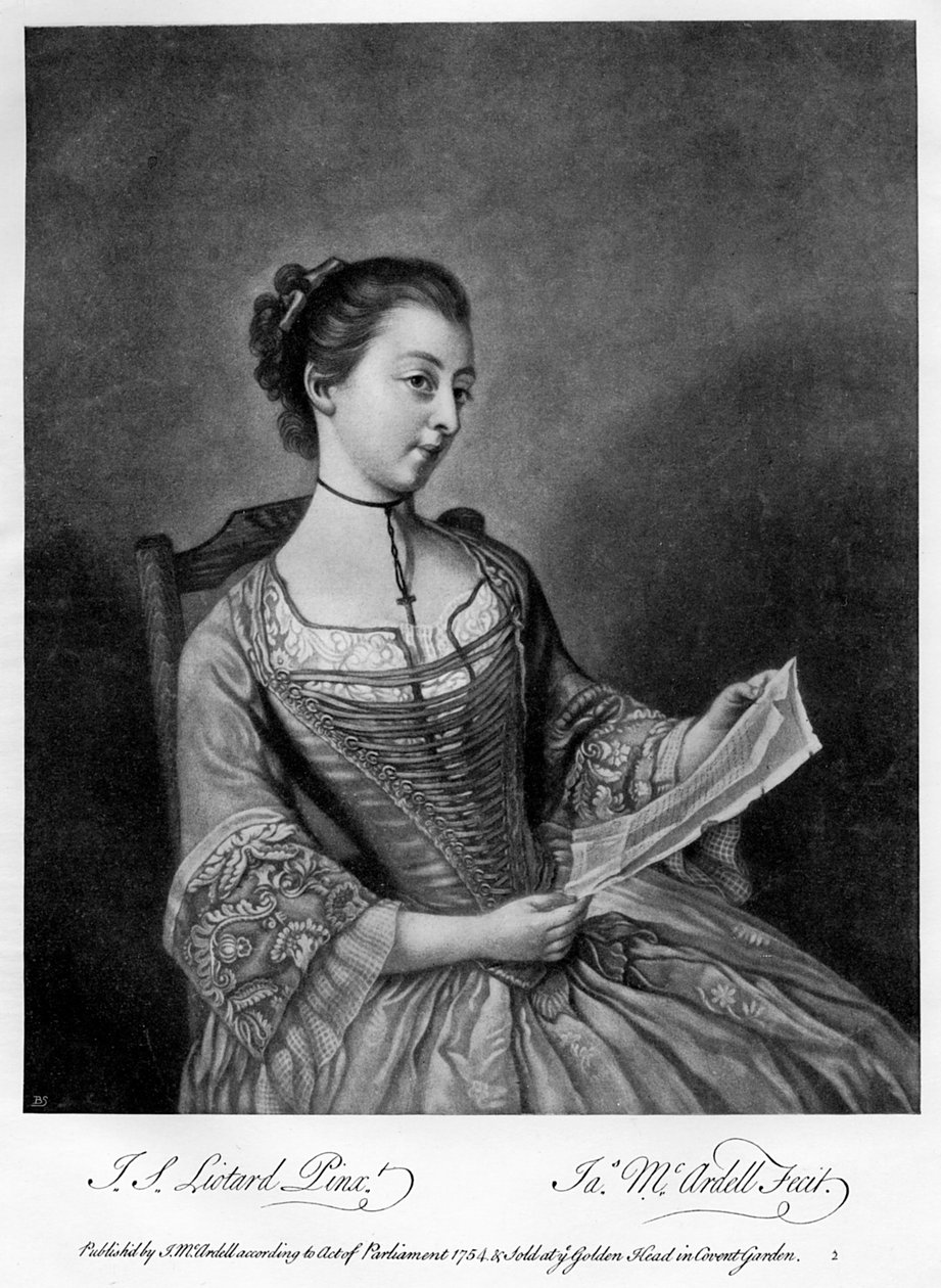 Miss Lewis, 1754 1905. af James McArdell