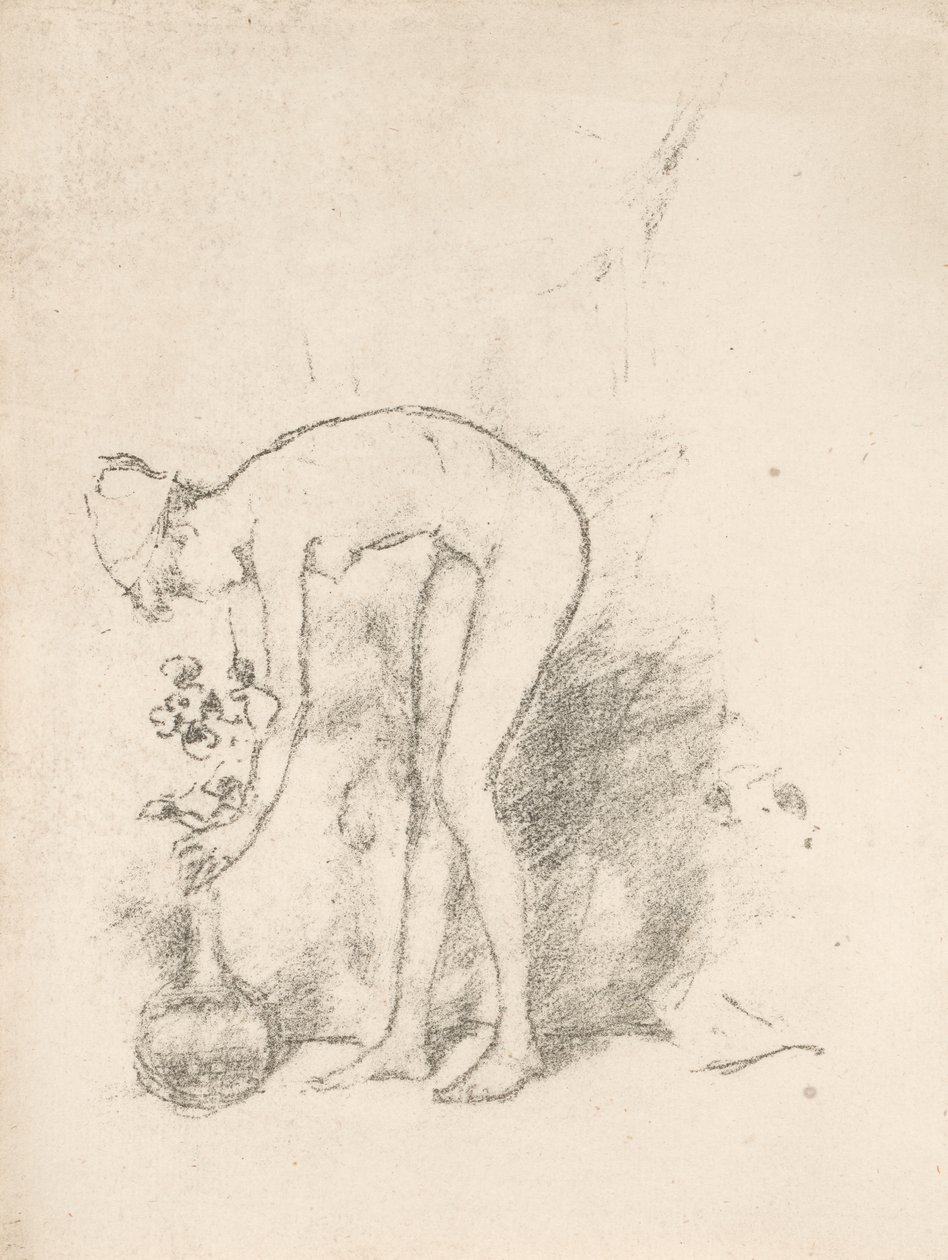 En nøgen model, der arrangerer blomster af James Abbott McNeill Whistler