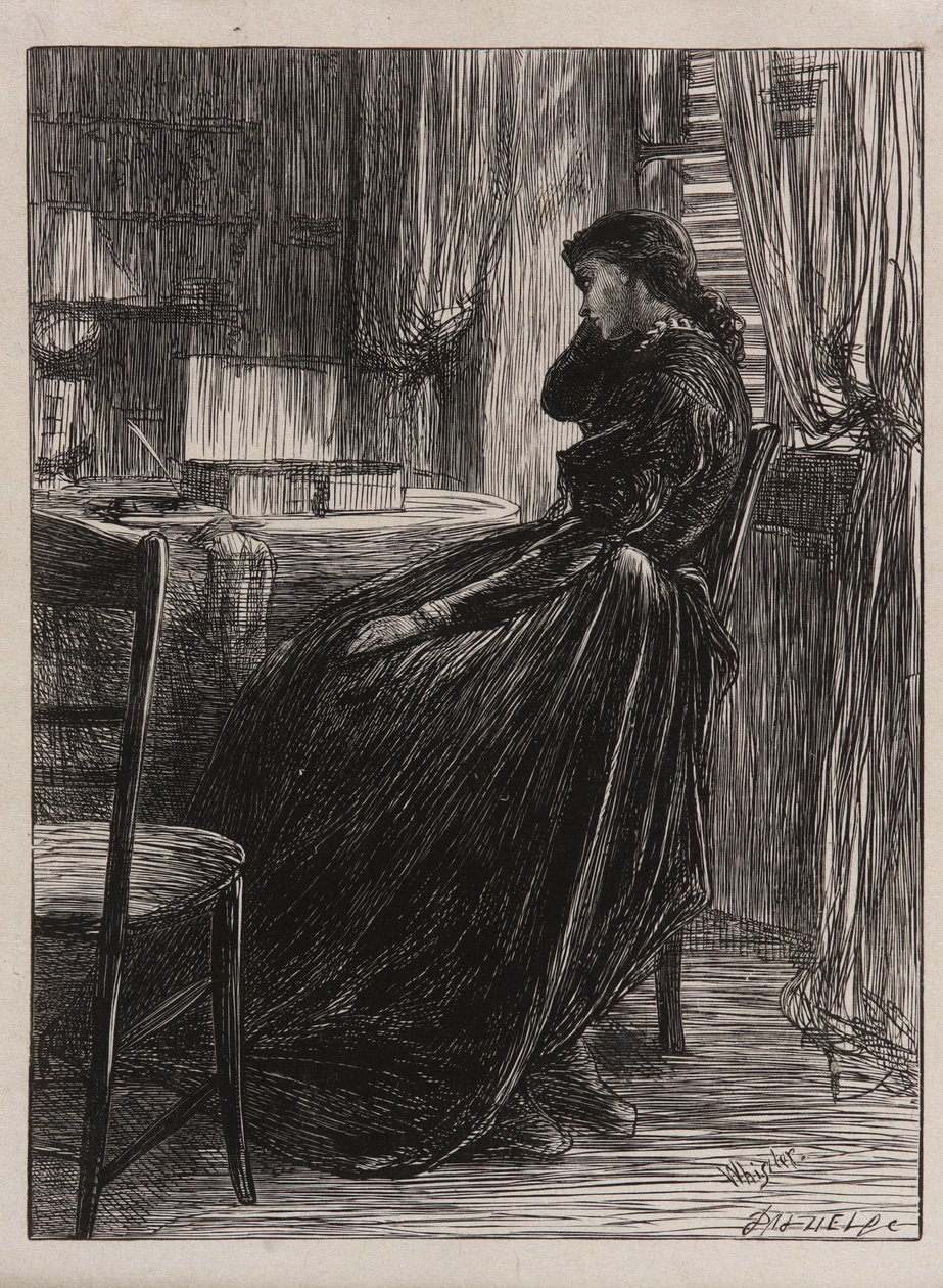 En illustration til <em>Forsøgsprædikenen</em> af James Abbott McNeill Whistler