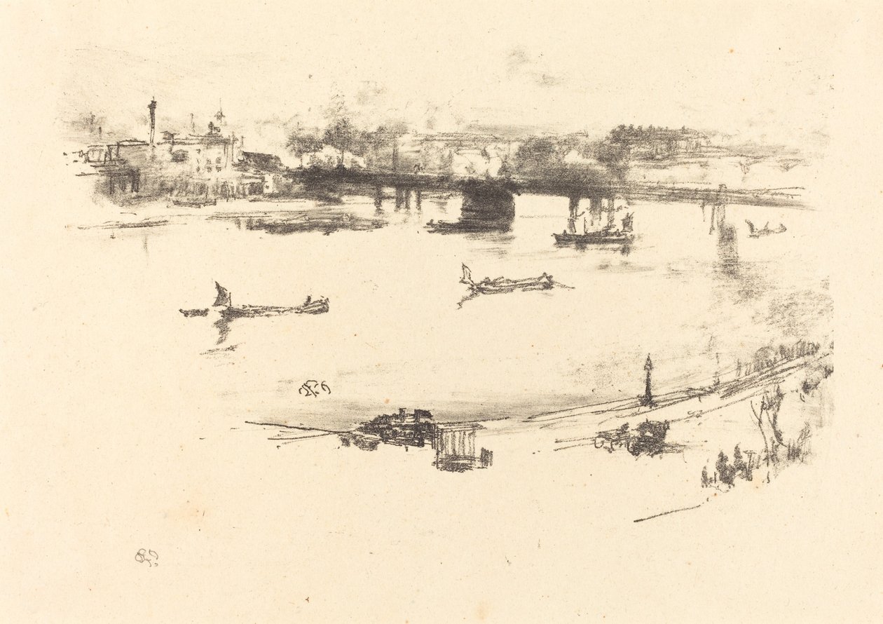 Charing Cross Railway Bridge af James Abbott McNeill Whistler