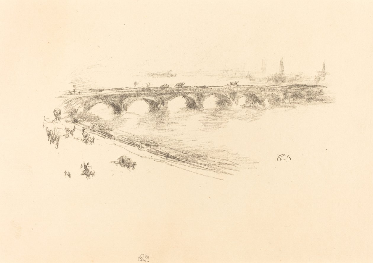 Aften, Little Waterloo Bridge af James Abbott McNeill Whistler