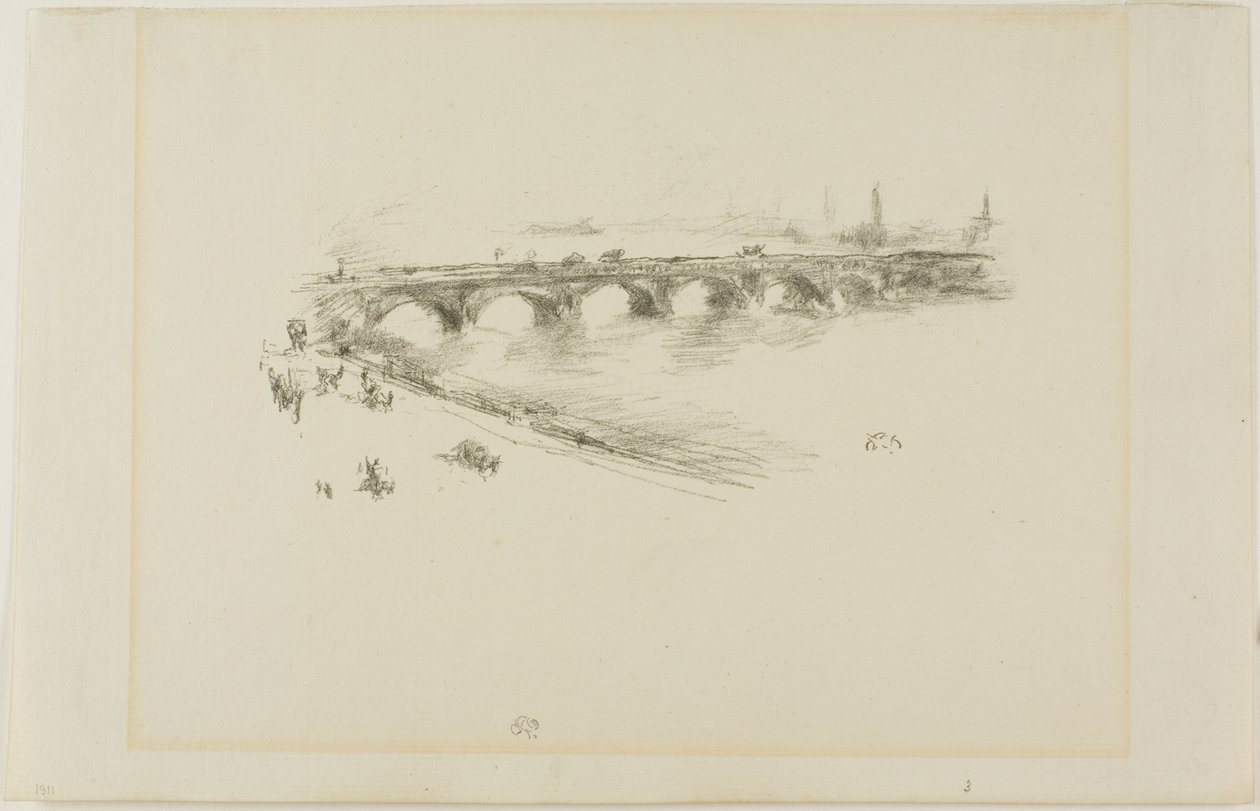 Aften, Little Waterloo Bridge af James Abbott McNeill Whistler