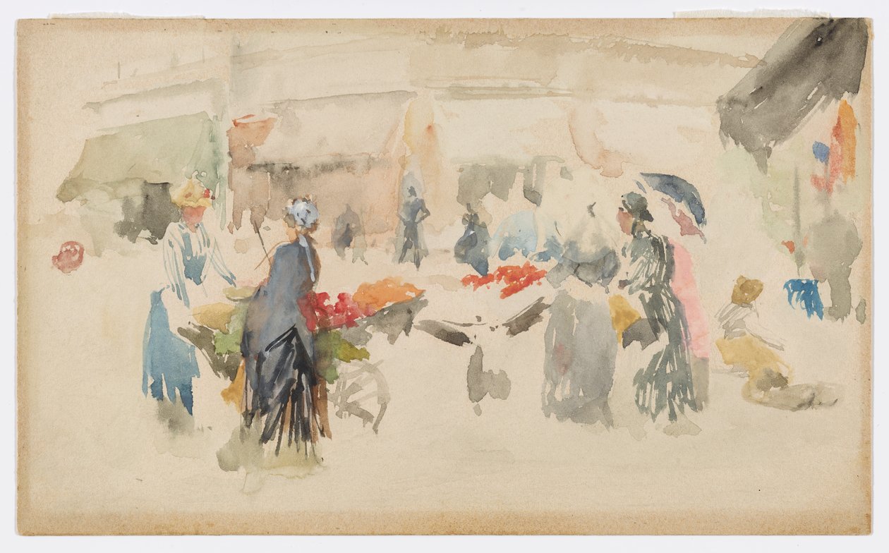 Blomstermarked: Dieppe af James Abbott McNeill Whistler