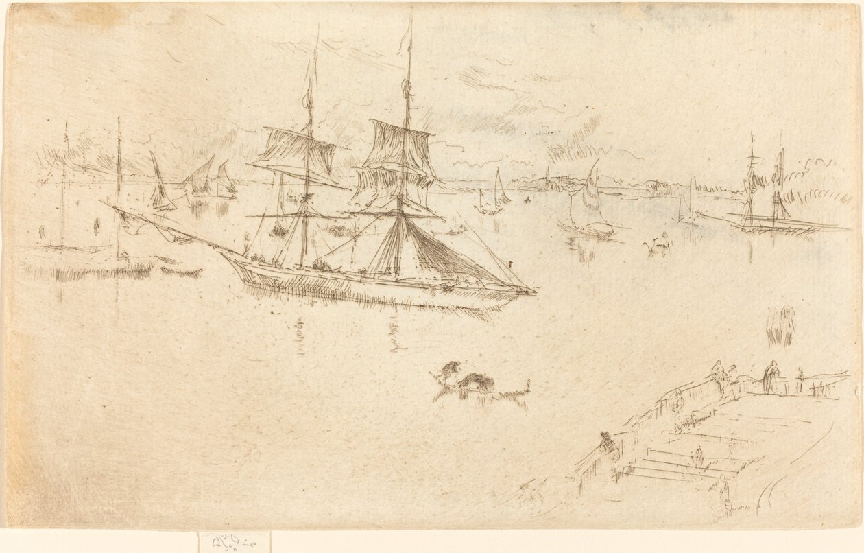 Lagune: Middag af James Abbott McNeill Whistler