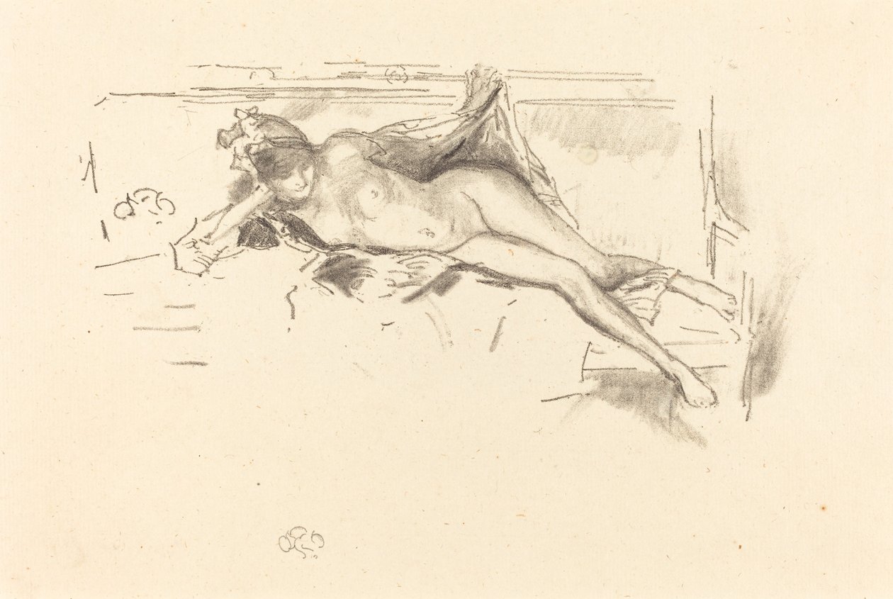 Nøgenmodel, liggende af James Abbott McNeill Whistler