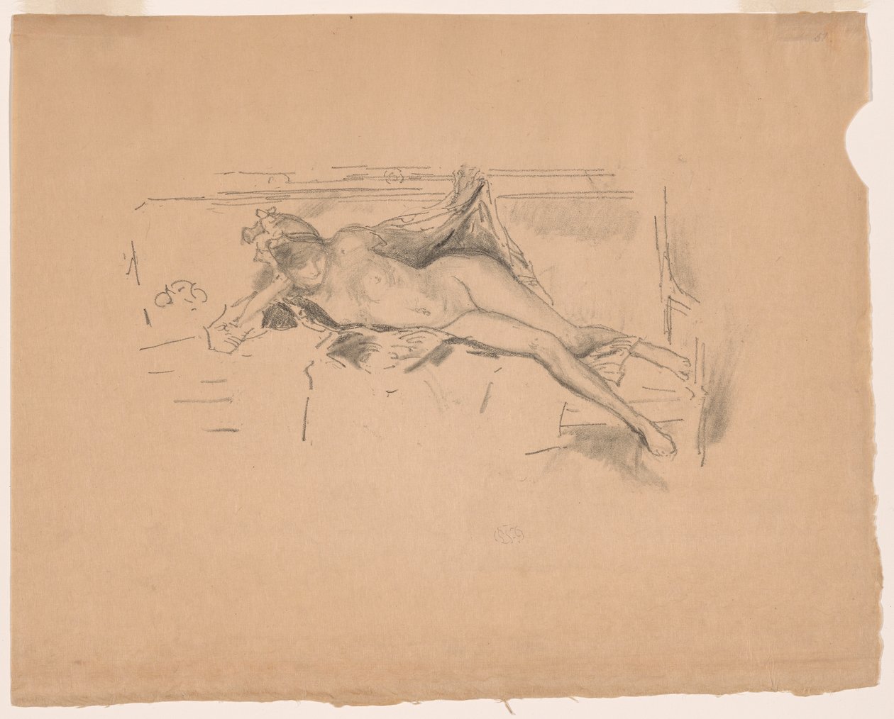 Nøgenmodel, liggende af James Abbott McNeill Whistler