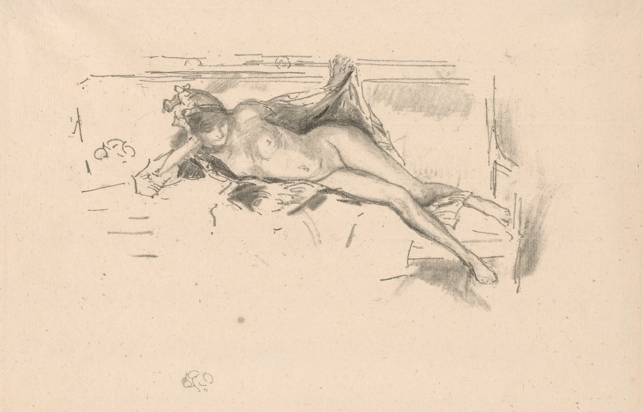 Nøgenmodel, liggende af James Abbott McNeill Whistler