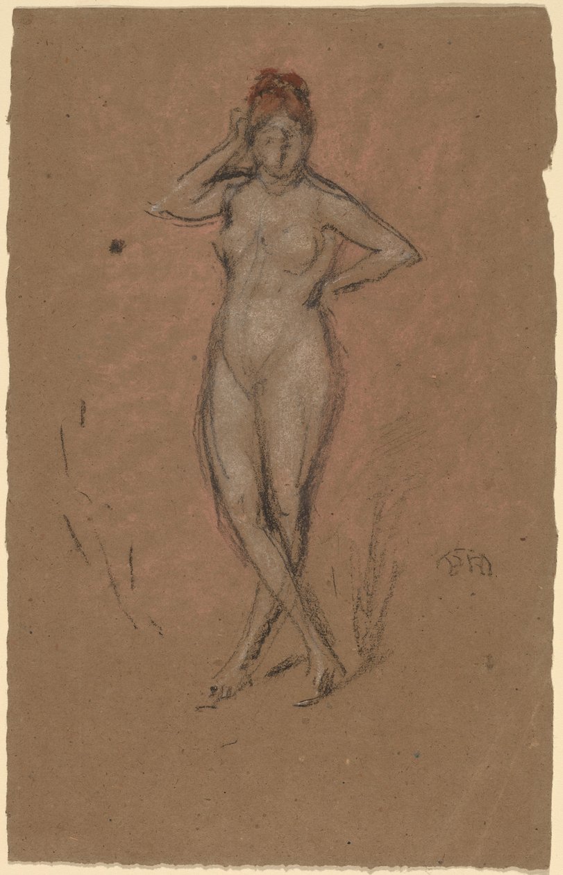 Nøgen stående med benene over kors af James Abbott McNeill Whistler