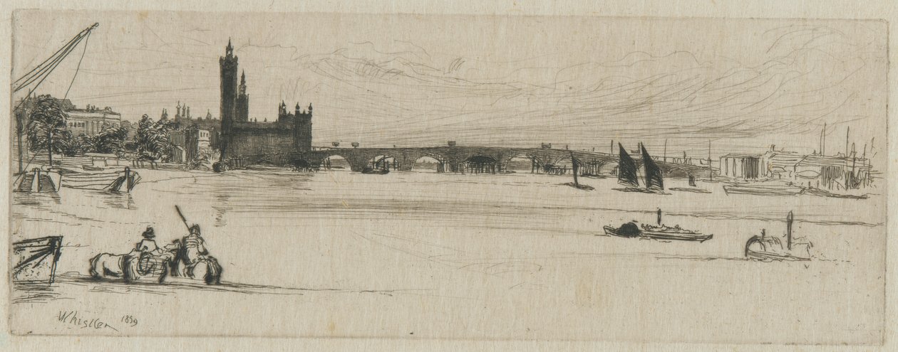 Old Westminster Bridge af James Abbott McNeill Whistler