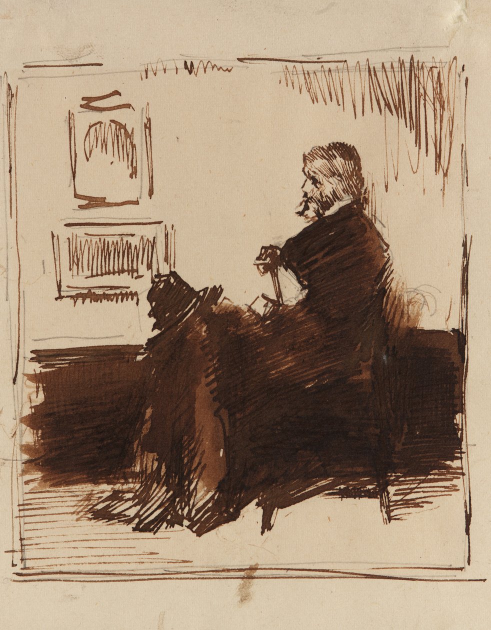 Portrætskitse af Thomas Carlyle af James Abbott McNeill Whistler