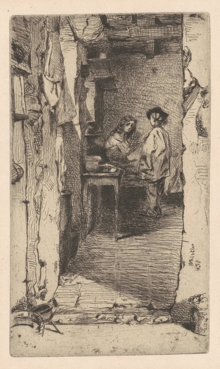 Rag Pickers, Mouffetard District, Paris af James Abbott McNeill Whistler