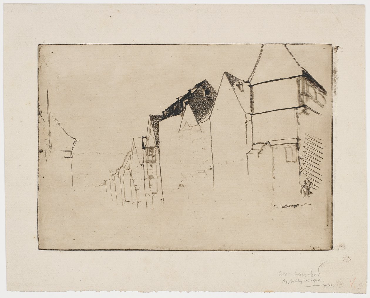 Skitse af huse af James Abbott McNeill Whistler