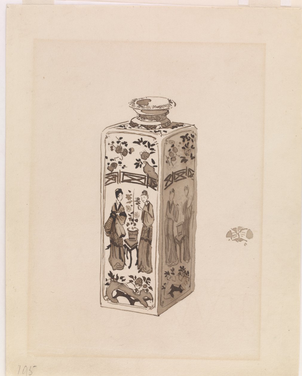 Firkantet beholder med lang hals af James Abbott McNeill Whistler