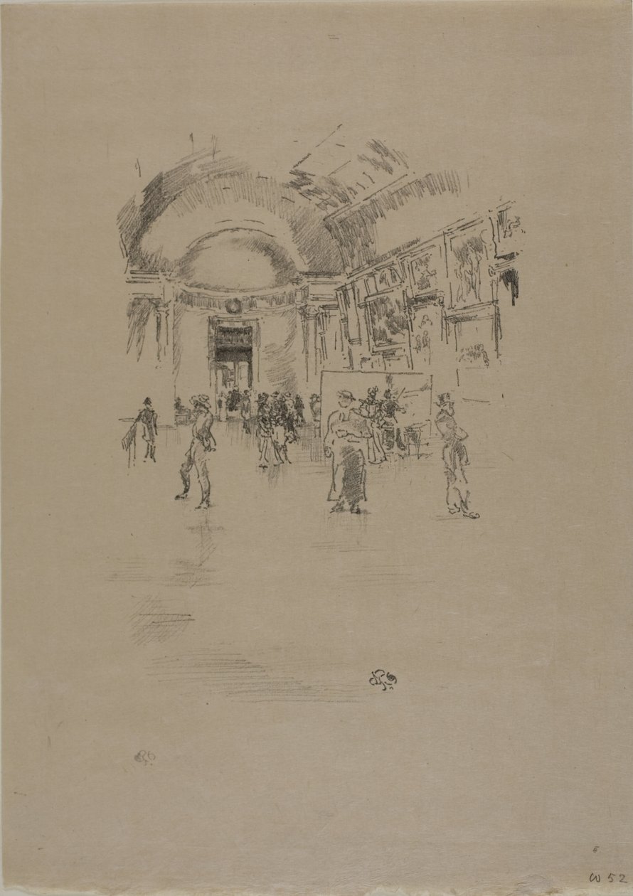 The Long Gallery, Louvre af James Abbott McNeill Whistler