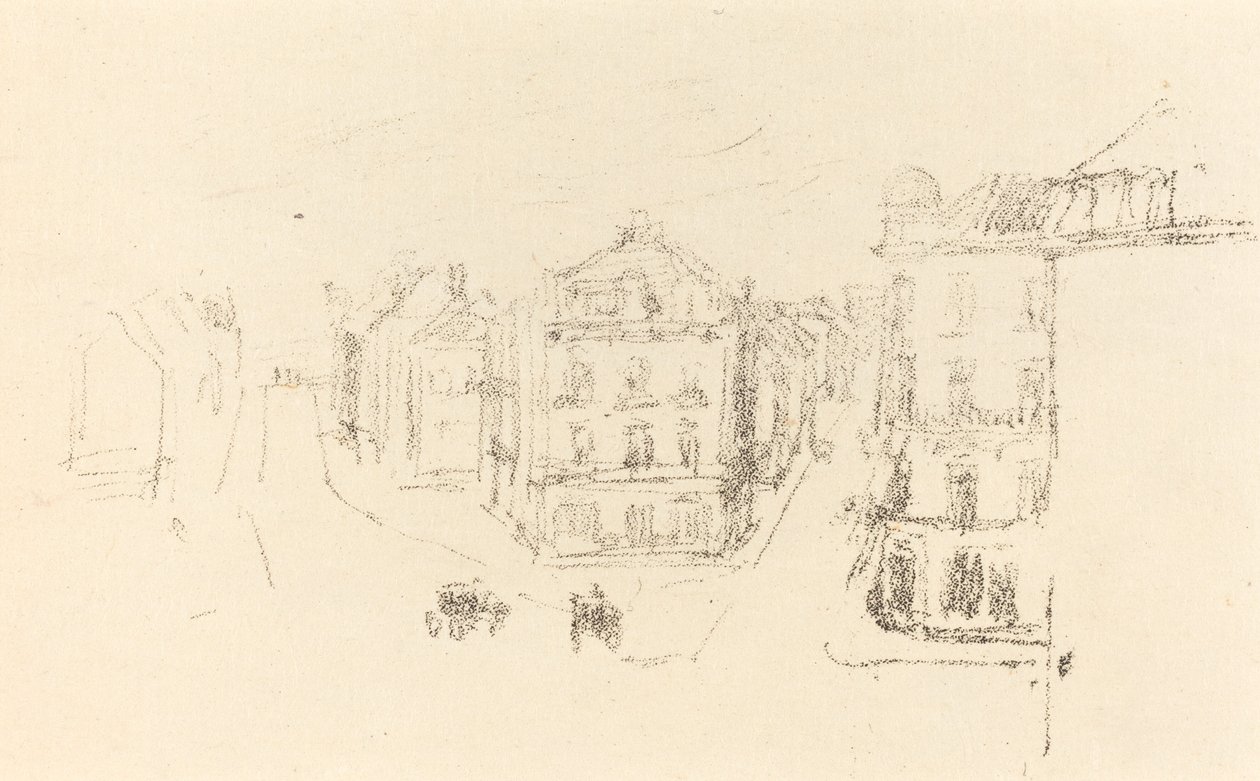 Prøveskitse: Grand Rue, Dieppe af James Abbott McNeill Whistler