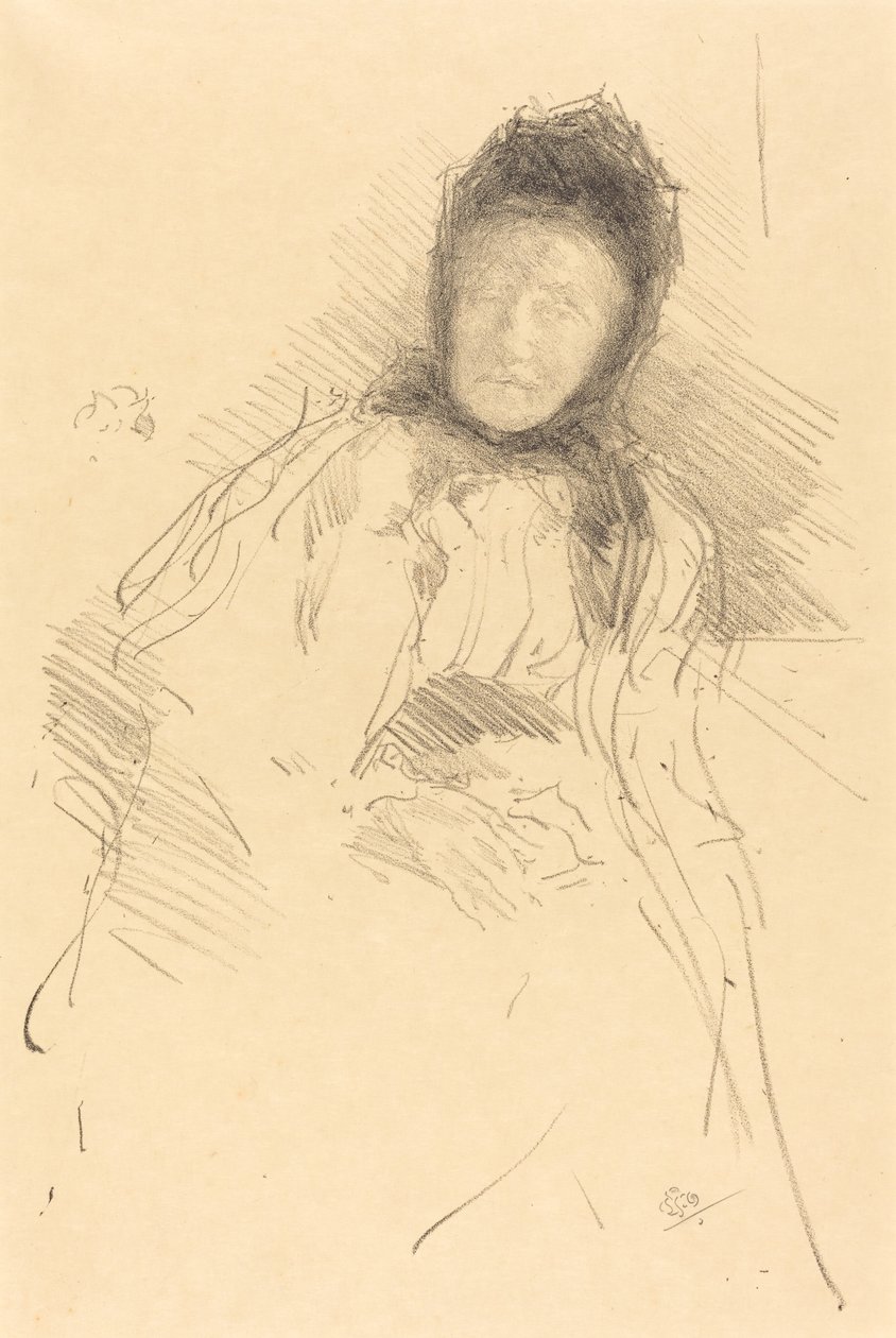 Ufærdig skitse af Lady Haden af James Abbott McNeill Whistler