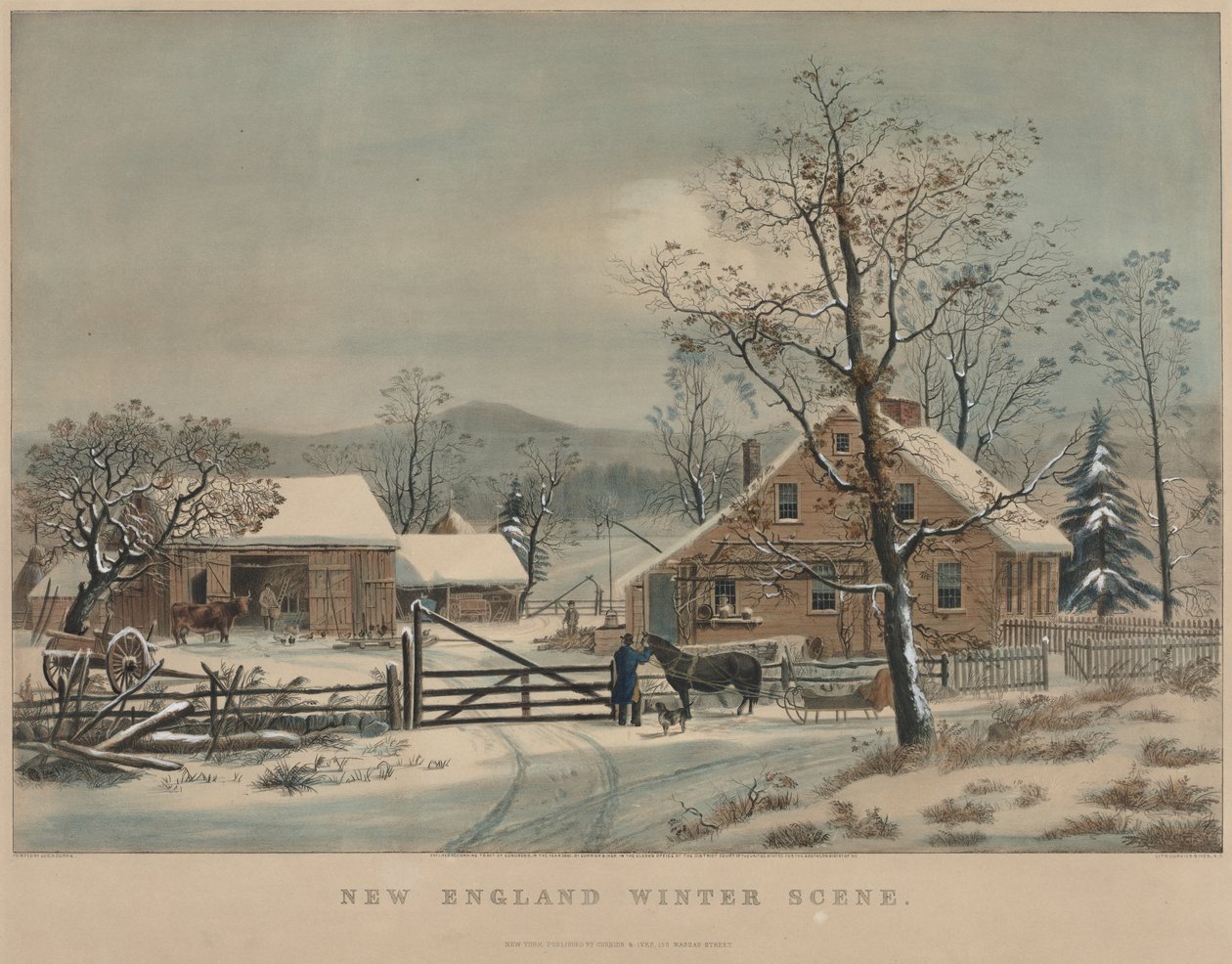New England vinterscene, 1861. af James Merritt Ives