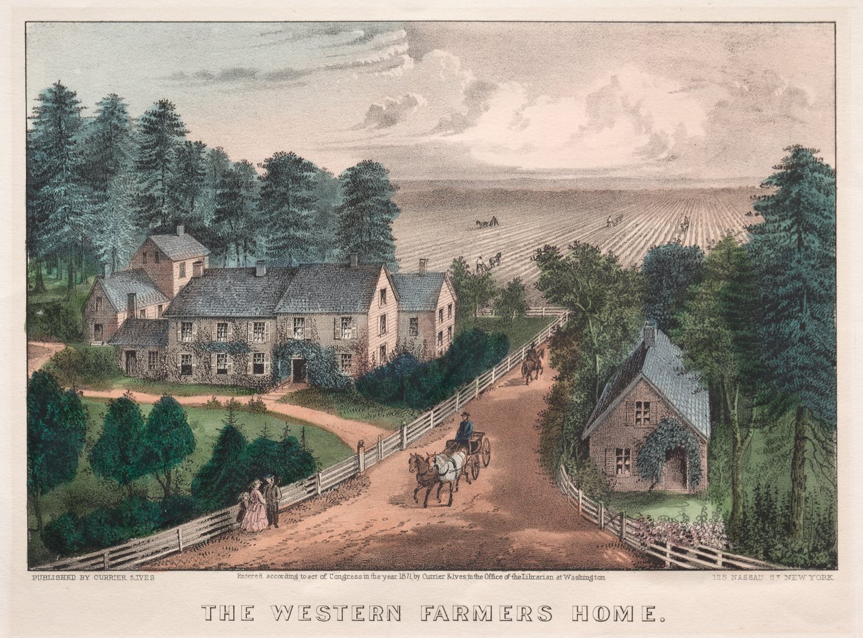 Det vestlige Farmers Home. af James Merritt Ives