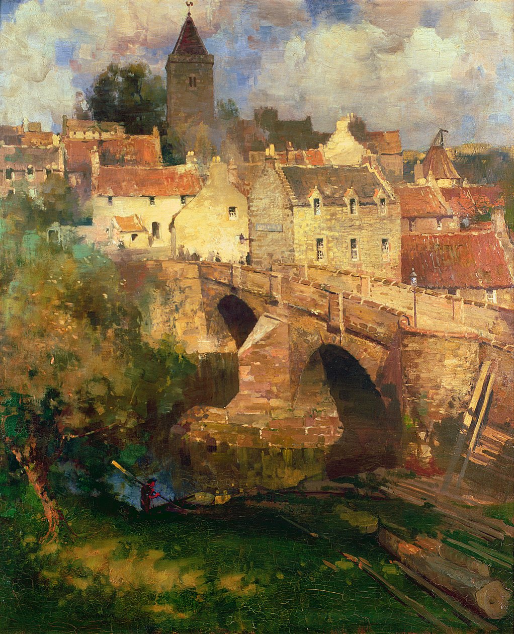 En landsby i East Linton, Haddington af James Paterson