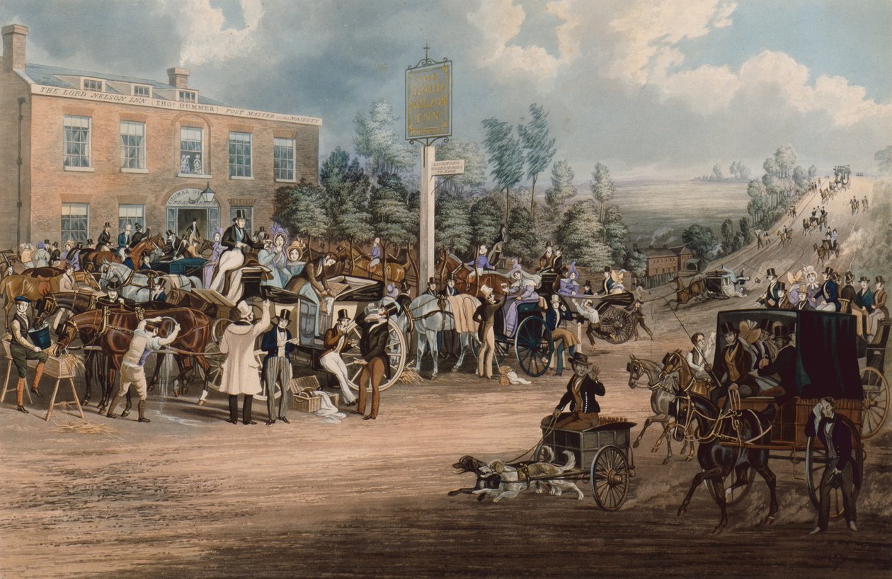 The Lord Nelson Inn, Cheam af James Pollard