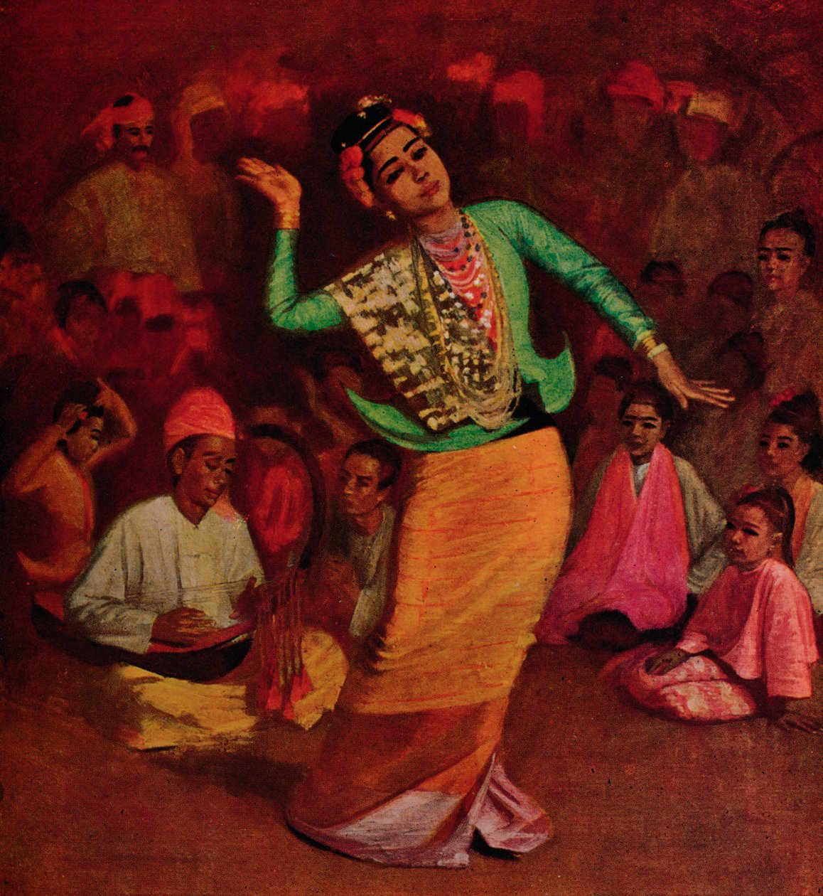 En burmesisk dansende pige, 1913 af James Raeburn Middleton