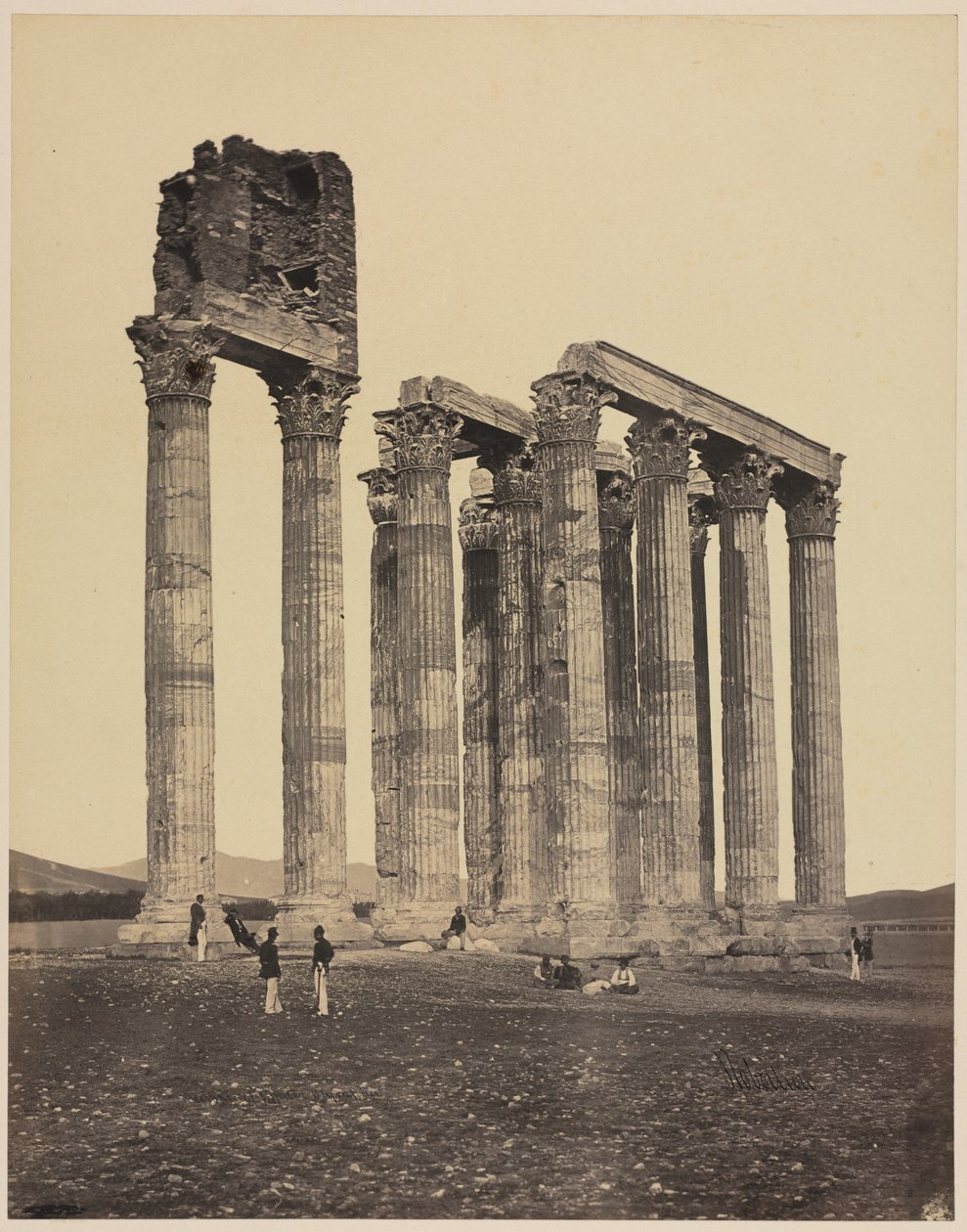 Tempel for Jupiter Olympius, ca. 1853. af James Robertson