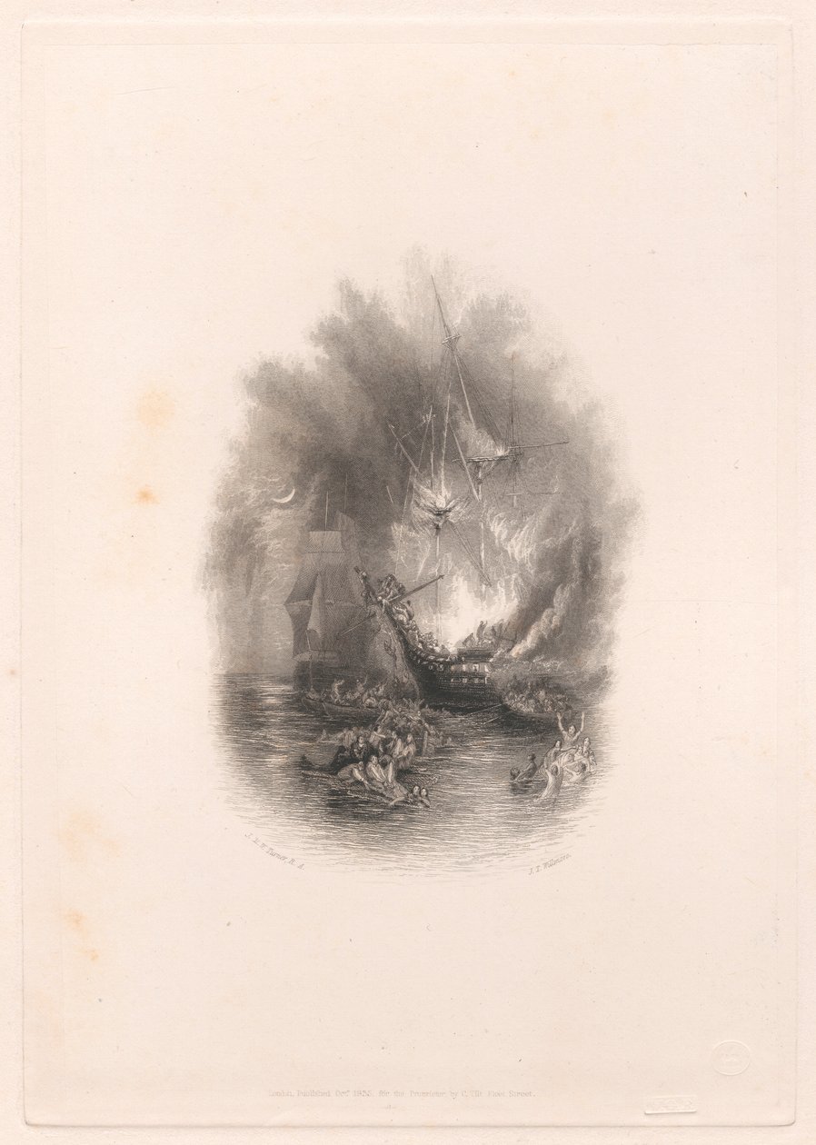 Fire at Sea (vignet) af James T. Willmore