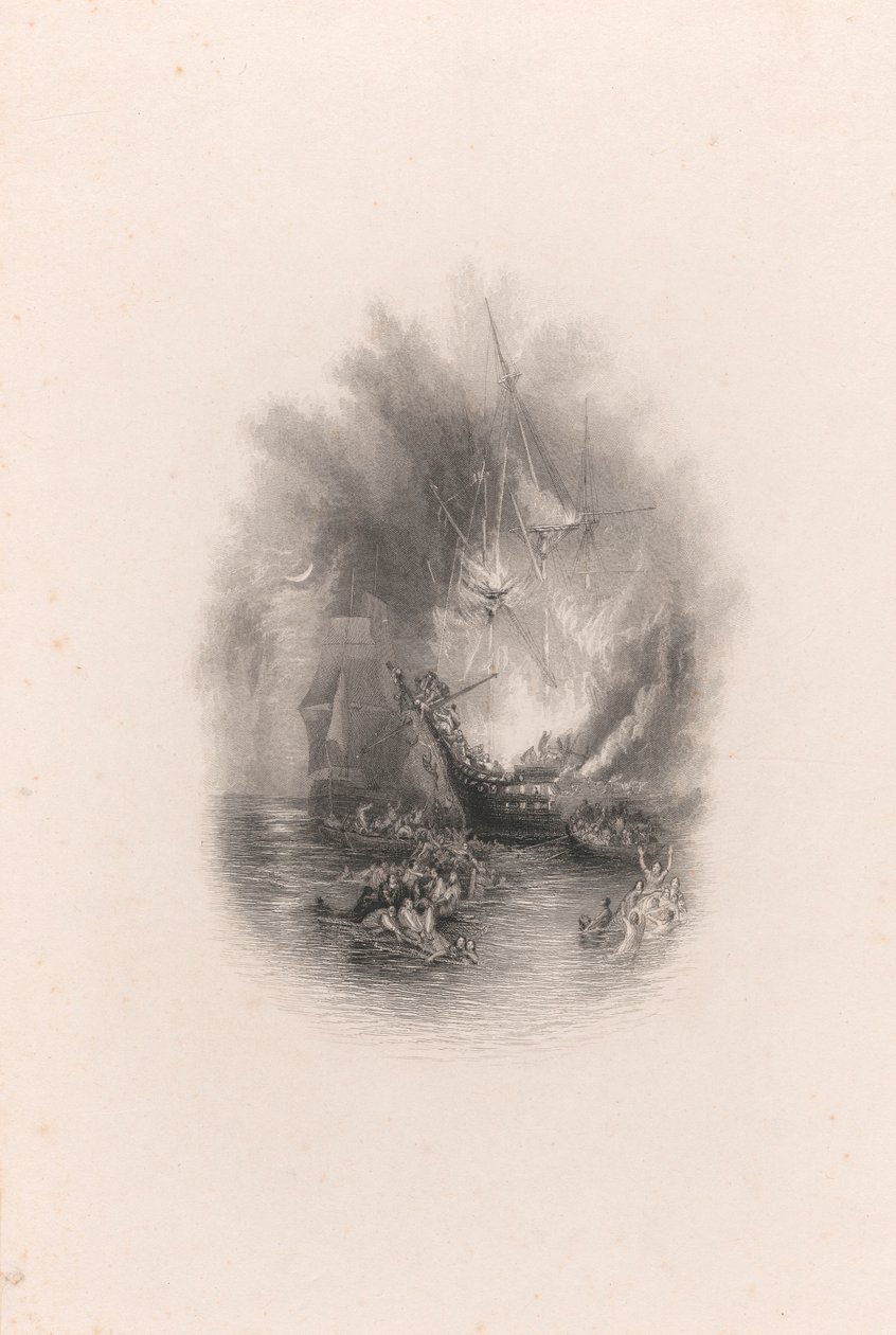 Fire at Sea (vignet) af James T. Willmore