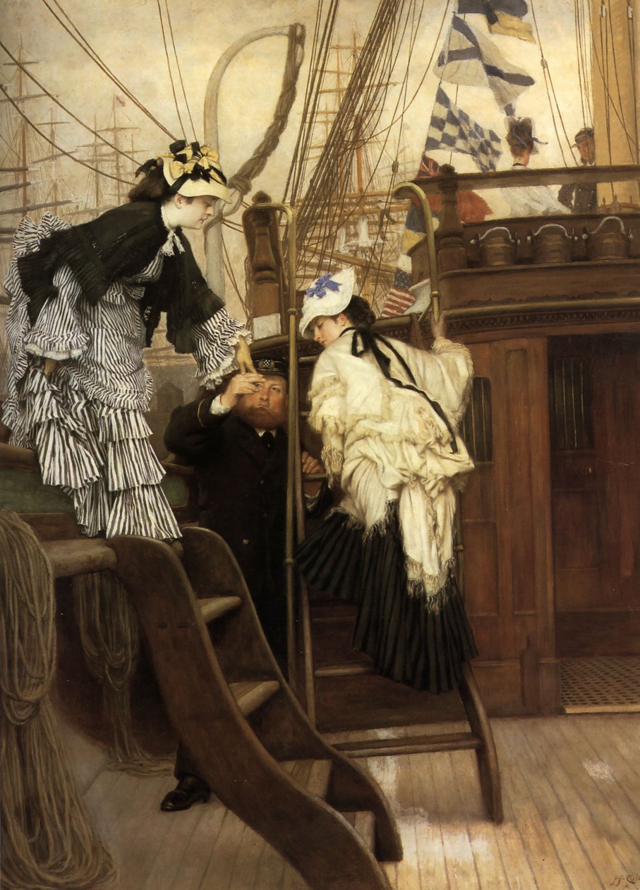 Ombordstigning på yachten af James Jacques Joseph Tissot