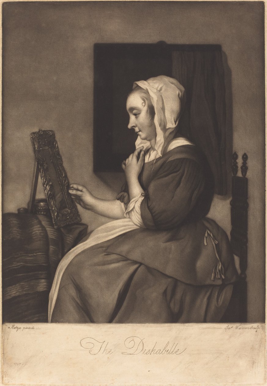 Deshabillen af James Watson after Gabriel Metsu