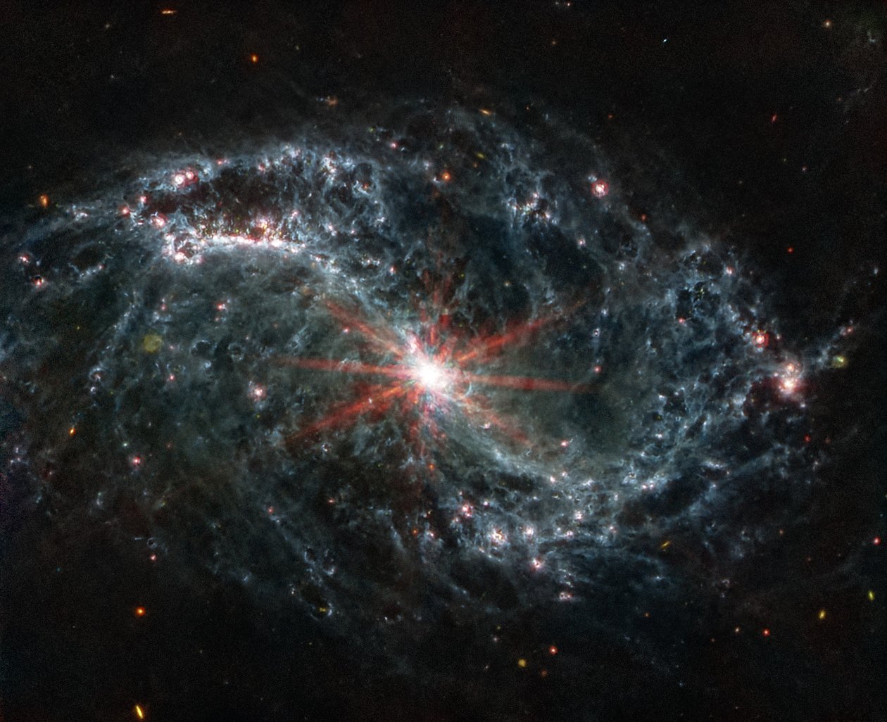 NGC 7496 (MIRI-billede) af James Webb Space Telescope (NASA)