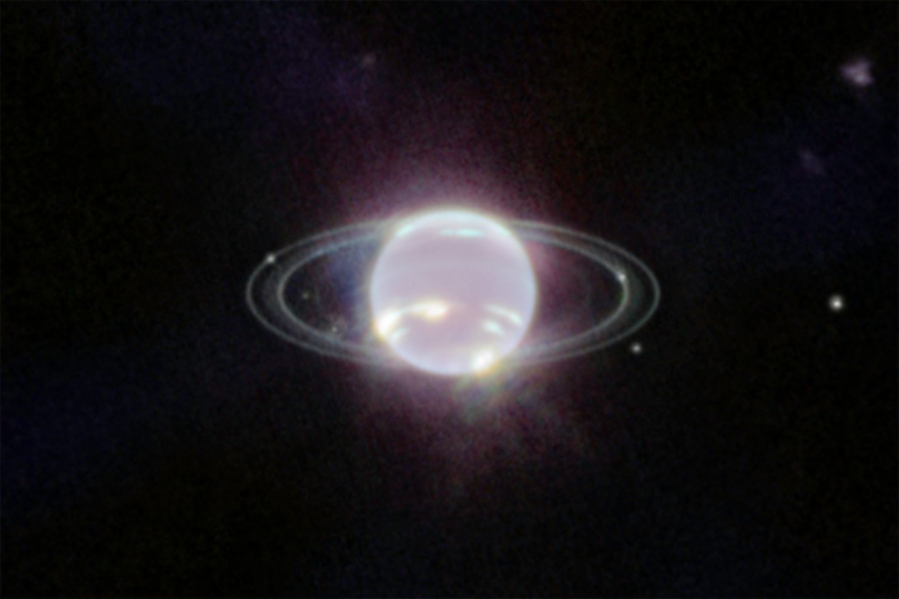 Neptun nærbillede (NIRCam) af James Webb Space Telescope (NASA)