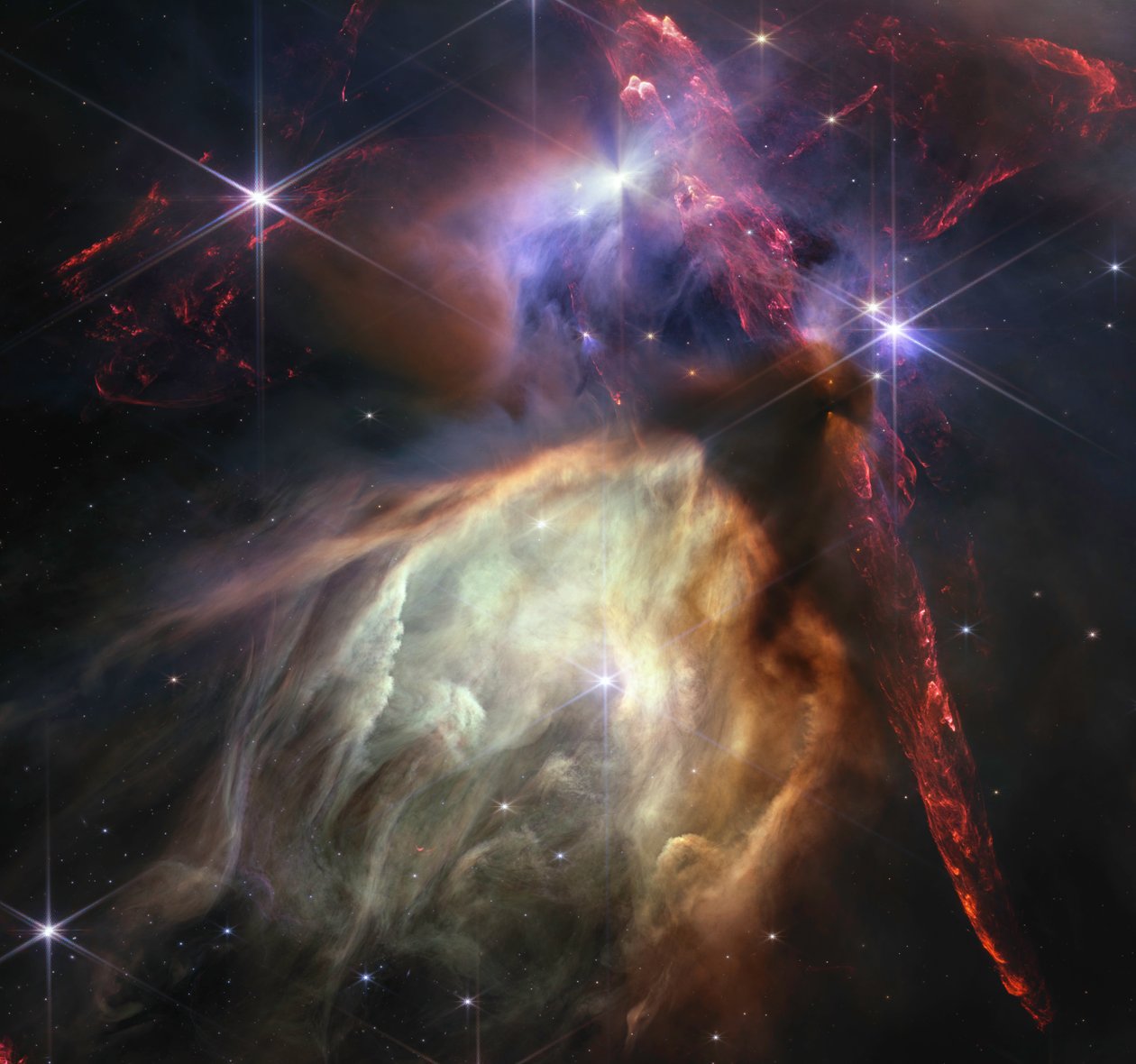 Rho Ophiuchi (NIRCam-billede) af James Webb Space Telescope (NASA)