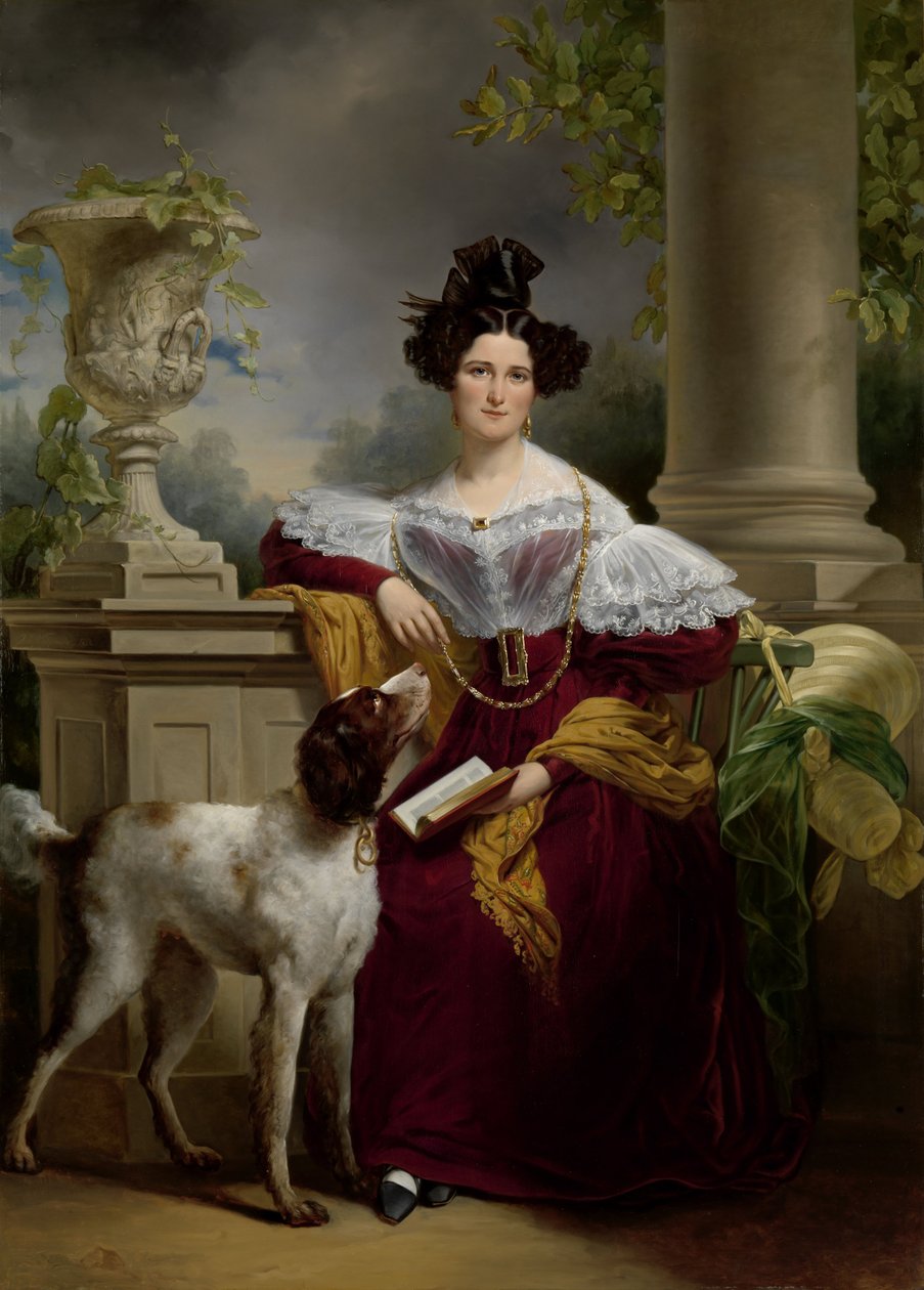 Fru Provo Kluit-Assink olie på lærred 206 x 149 cm 1800-tallet af Jan Adam Janszoon Kruseman